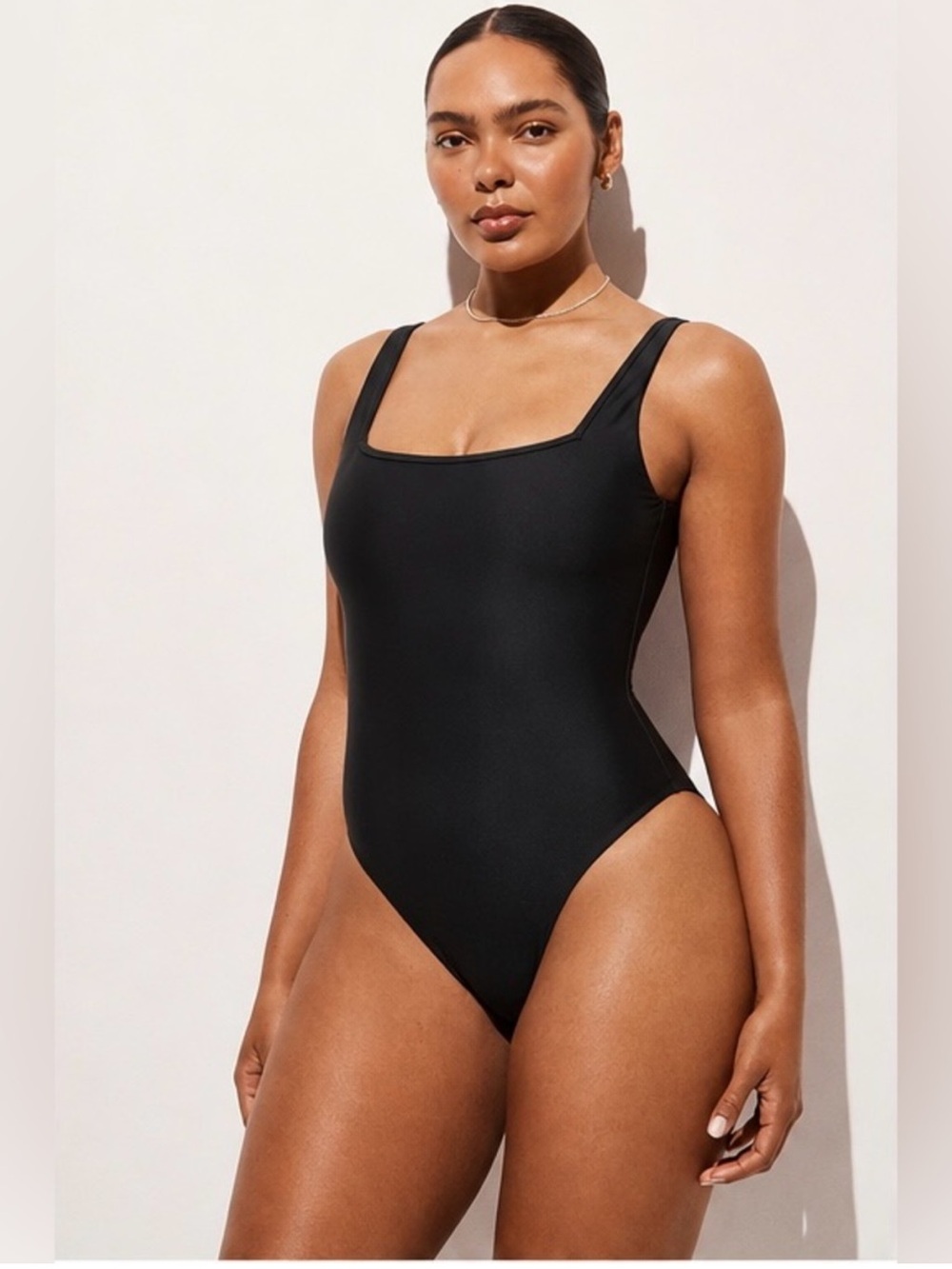 J. Crew Black Square-Neck One-Piece Swimsuit Size 6 NWT Classic Sculpt